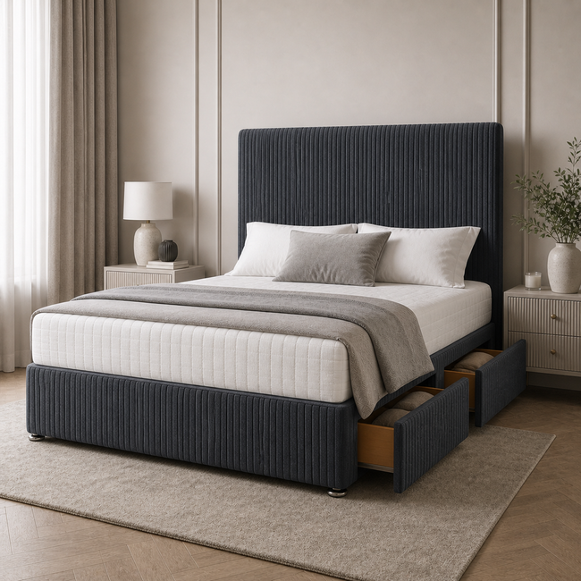 Midnight Divan Bed - Cord Fabric